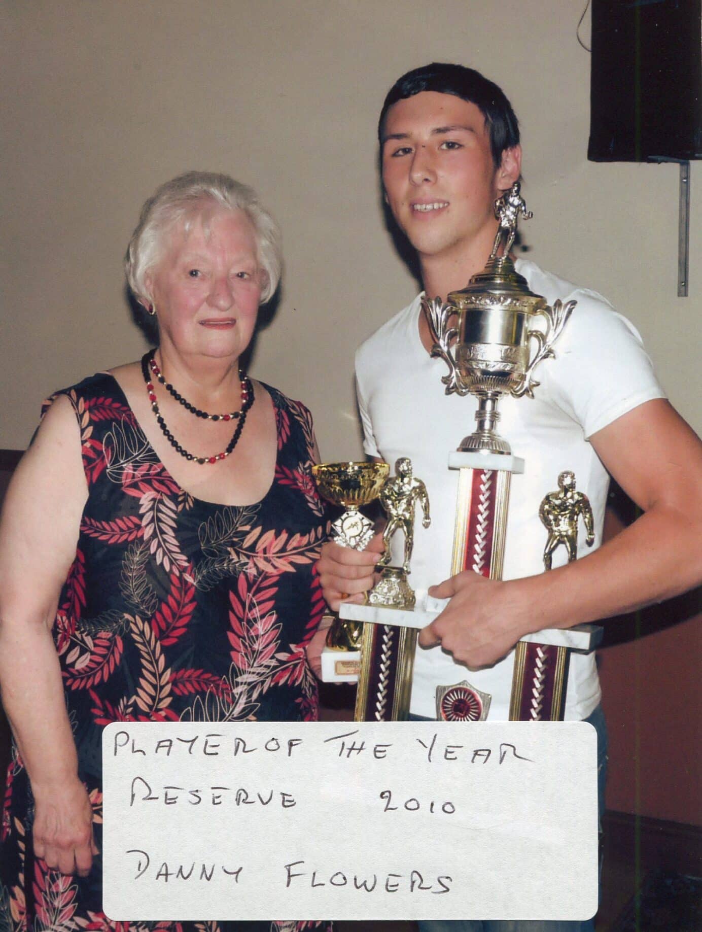 Elsie Fryer Collection - Danny Flowers Reserve Team Player Of The Year 2010